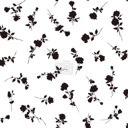 Illustration for Cute rose pattern perfect for textile patterns,Half step repeat Up and down is vertical movement and horizontal is half shift repeat,, - Royalty Free Image