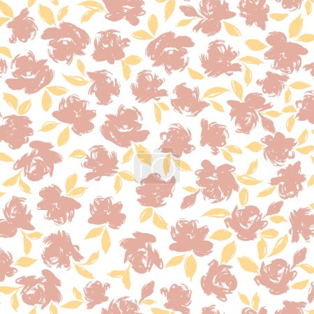Illustration for Cute flower pattern suitable for textile pattern,Half step repeat Up and down is vertical movement and horizontal is half shift repeat,, - Royalty Free Image