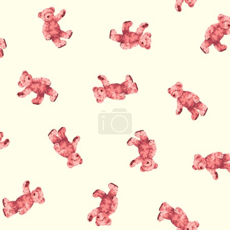 Illustration for Continuous seamless pattern of cute bear illustrations,, - Royalty Free Image