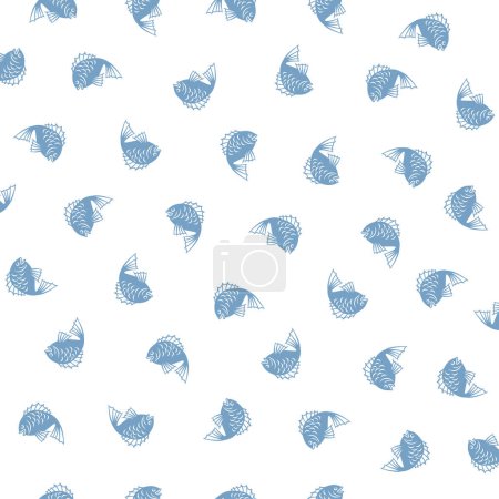 Simple and cute sea bream seamless textile pattern,