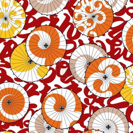 Traditional and modern Japanese umbrella pattern,