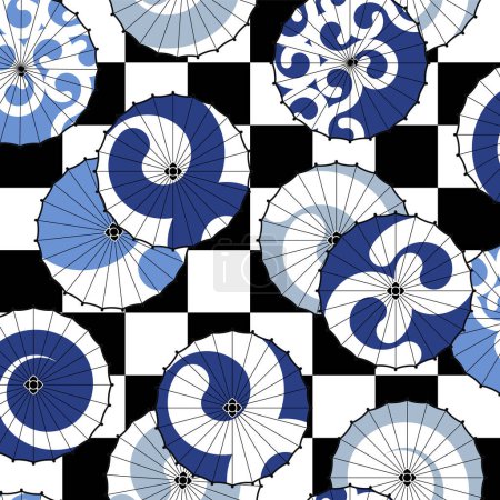 Patrón tradicional y moderno paraguas japonés,