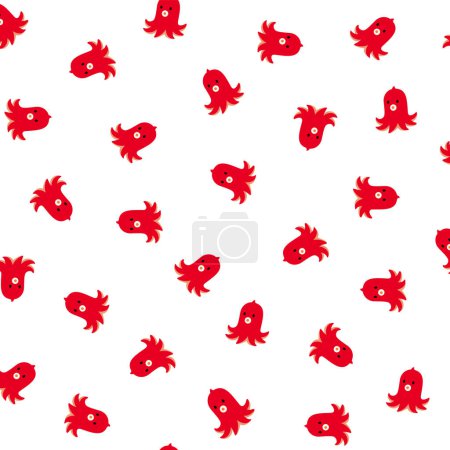 Illustration for Cute and unique Japanese wiener pattern, - Royalty Free Image