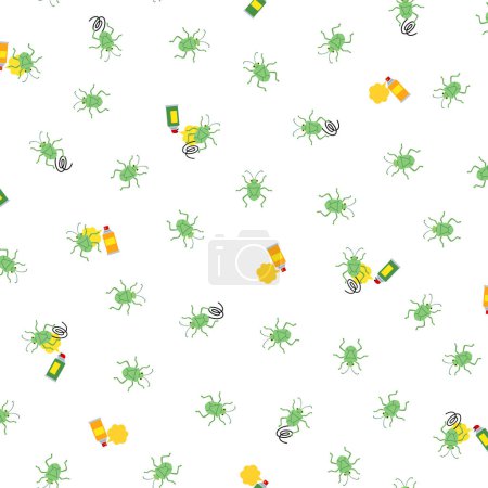 Create a fun seamless pattern with unique pests,