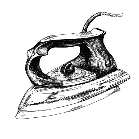 Ilustración de Drawing of an old iron, vector illustration. - Imagen libre de derechos