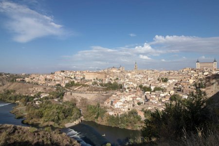 Photo for The Iconic Monuments of Toledo, Spain, including the Alcazar and the Mosque of Cristo de la Luz - Royalty Free Image