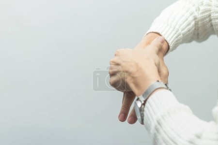 Photo for Rubbing Hands Together: Simple Step to Preventing the Spread of Germs - Royalty Free Image