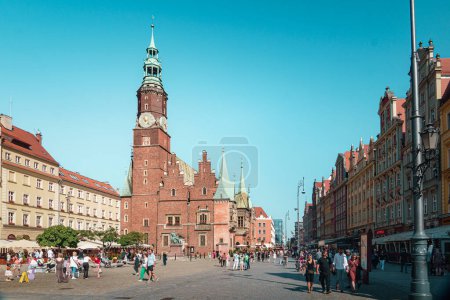 Photo for Old Town Hall in Wroclaw. Gothic town hall on the market square - Royalty Free Image