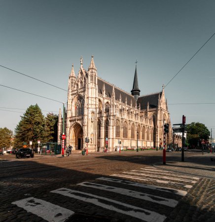 Photo for The Church of Our Blessed Lady of the Sablon Eglise Notre-Dame du Sablon, Onze-Lieve-Vrouw ter Zavelkerk) is a Roman Catholic church located in the Sablon/Zavel district, in the historic centre of Brussels, Belgium - Royalty Free Image