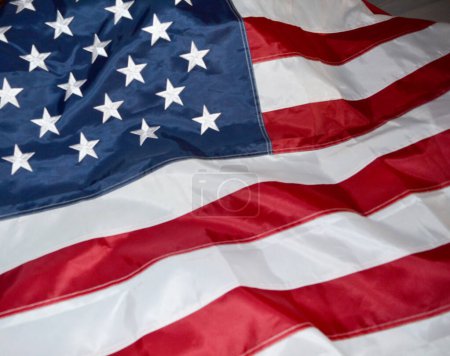 Drapeau des USA. Fond drapeau des États-Unis. Étoiles affichant sur agitant le drapeau américain dans la mise en page de cadre rempli.