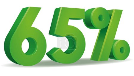 Ilustración de Ilustración Vector de 65 por ciento en color verde aislado en fondo blanco - Imagen libre de derechos