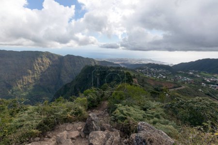 Photo for View of cirque de mafate and the coast in La Reunion - Royalty Free Image