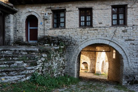 Photo for Stone houses of traditional architecture in Koukouli, at Zagori,Greece - Royalty Free Image