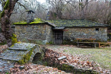 View of a traditional stone watermill near the village of Kipi in Zagori of Epirus, Greec