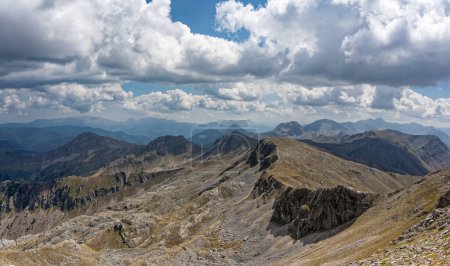 Photo for Panoramic mountain landscape on Lakmos or Peristeri Mountain in Thessaly, Greece - Royalty Free Image