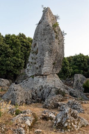 Araklis, a huge monolith near the village of Anogi at the island of Ithaka in Epirus, Greece