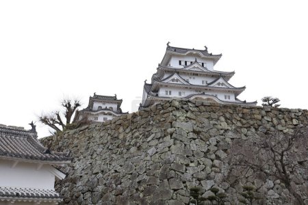 the himeji white castle is famous and beautiful in japan