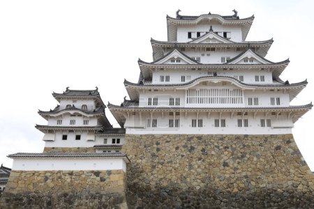 the himeji white castle is famous and beautiful in japan