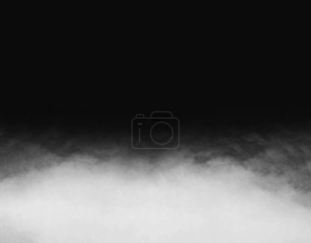 Foto de Smoke over black background. Fog or steam abstract dark texture pattern. - Imagen libre de derechos
