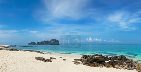Photo for Tropical forest, sea coast, beach and sky. Phuket, Thailand. The concept of traveling. - Royalty Free Image