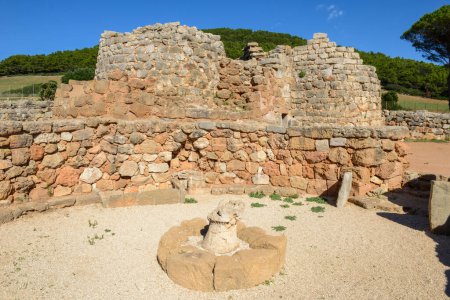 Photo for View at the archaeological site of Palmavera on Sardinia in Italy - Royalty Free Image