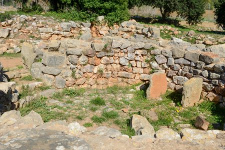 Photo for View at the archaeological site of Palmavera on Sardinia in Italy - Royalty Free Image