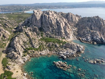Photo for Drone view at Capo Testa near Santa Teresa di Gallura on Sardinia in Italy - Royalty Free Image
