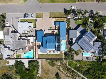 Photo for Drone view at houses at Jeffrey's bay on South Africa - Royalty Free Image