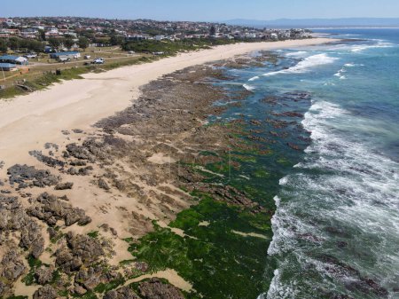 Photo for Drone view at the beach of Jeffrey's bay on South Africa - Royalty Free Image