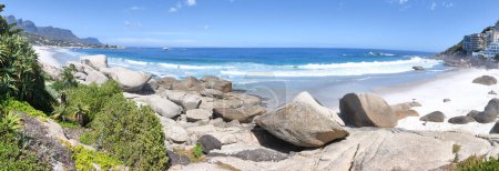 Téléchargez les photos : Vue sur la plage de Clifton près du Cap en Afrique du Sud - en image libre de droit