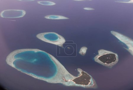 Overview at Ari atolls on the Maldives