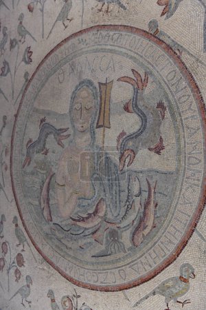 Photo for Oldest floor mosaic on church of the Apostles at Madaba in Jordan - Royalty Free Image