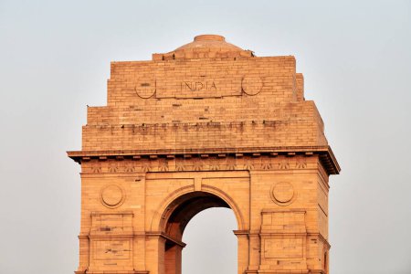 India Gate landmark war memorial in New Delhi near Kartavya path, All India War Memorial to indian army soldiers who died in First World War, beautiful landmark made from red sandstone