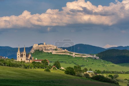 Photo for Spisska Kapitula and Spis castle at sunset, Slovakia - Royalty Free Image