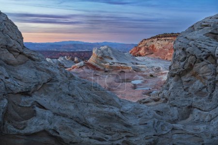 Photo for Sunset at White Pocket in the Vermillion Cliffs National Monument, Arizona. - Royalty Free Image