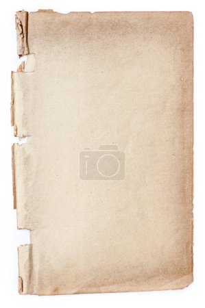 Foto de Un papel viejo y desgastado con una superficie texturizada aislada sobre un fondo blanco. - Imagen libre de derechos