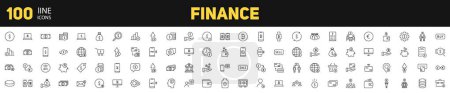 Illustration for Finance icons set. Money, payment, business, etc. Linear style. Vector illustration - Royalty Free Image
