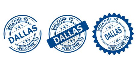 welcome to Dallas blue old stamp sale