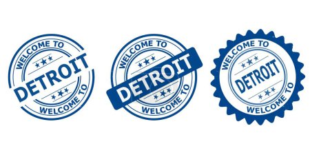 welcome to Detroit blue old stamp sale