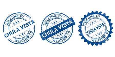 welcome to Chula Vista blue old stamp sale