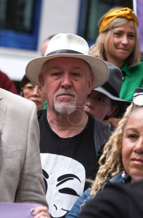 Photo for London, UK. 21st July 2023. Equity members at the Equity Union rally, London, standing in solidarity with SAG-AFTRA actors strike in America, for fair pay, residual payments and issues on A.I. - Royalty Free Image