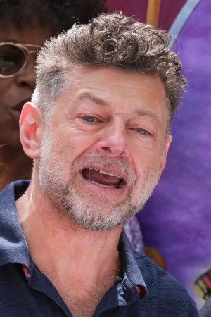 Photo for London, UK. 21st July 2023. Actor Andy Serkis at the Equity Union rally, London, standing in solidarity with SAG-AFTRA actors strike in America, for fair pay, residual payments and issues on A.I. - Royalty Free Image
