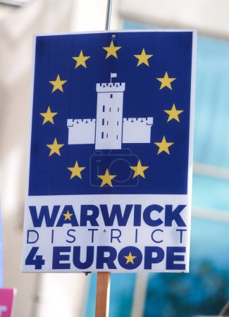 Photo for London, UK. 23rd September 2023. Pro-EU campaign protest sign placard at the anti-Brexit National Rejoin March rally in London, calling for the United Kingdom to rejoin the European Union. - Royalty Free Image