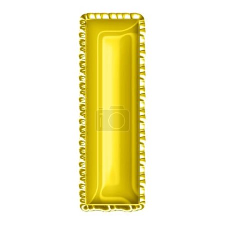 Foto de 3d renderizar amarillo globo hoja alfabeto letra i - Imagen libre de derechos