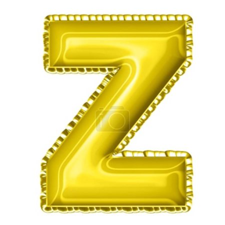 Foto de 3d renderizar amarillo globo hoja alfabeto letra z - Imagen libre de derechos