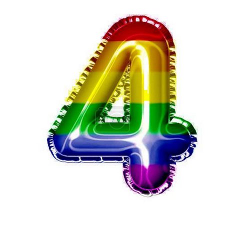 Foto de Globo foil arco iris número cuatro - Imagen libre de derechos
