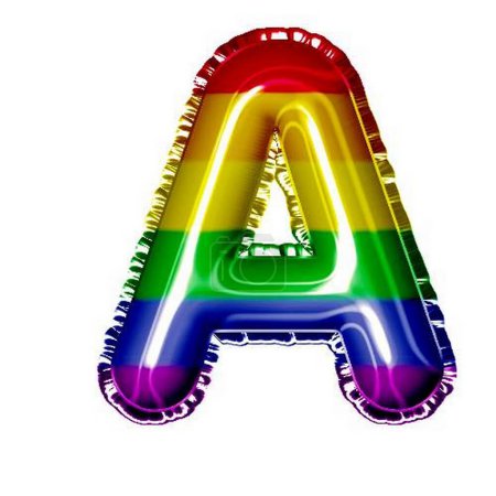 Foto de Globo lámina arco iris alfabeto letra A - Imagen libre de derechos