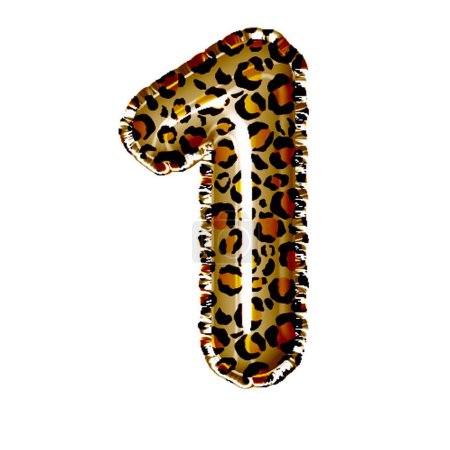 Foto de Número 1 en estilo leopardo sobre blanco - Imagen libre de derechos