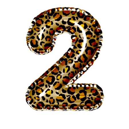 Foto de Número 2 en estilo leopardo sobre blanco - Imagen libre de derechos