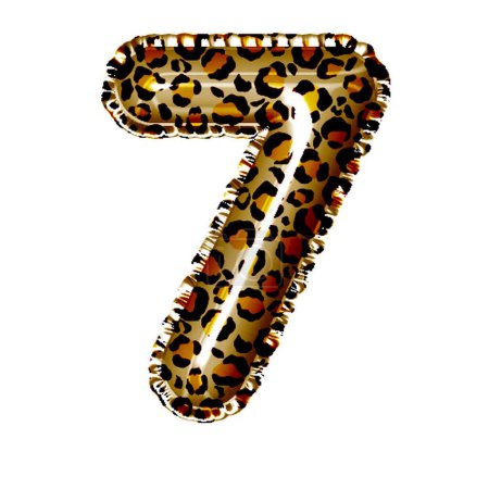 Foto de Número 7 en estilo leopardo sobre blanco - Imagen libre de derechos